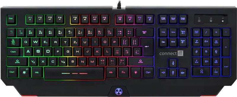Connect IT BATTLE RNBW klávesnice pro hráče, ČERNO-ŠEDÁ