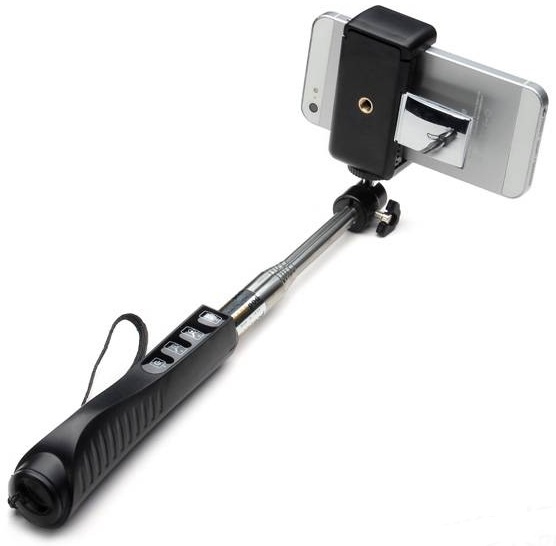 Teleskopická selfie tyč s BT ovládáním a se zrcátkem