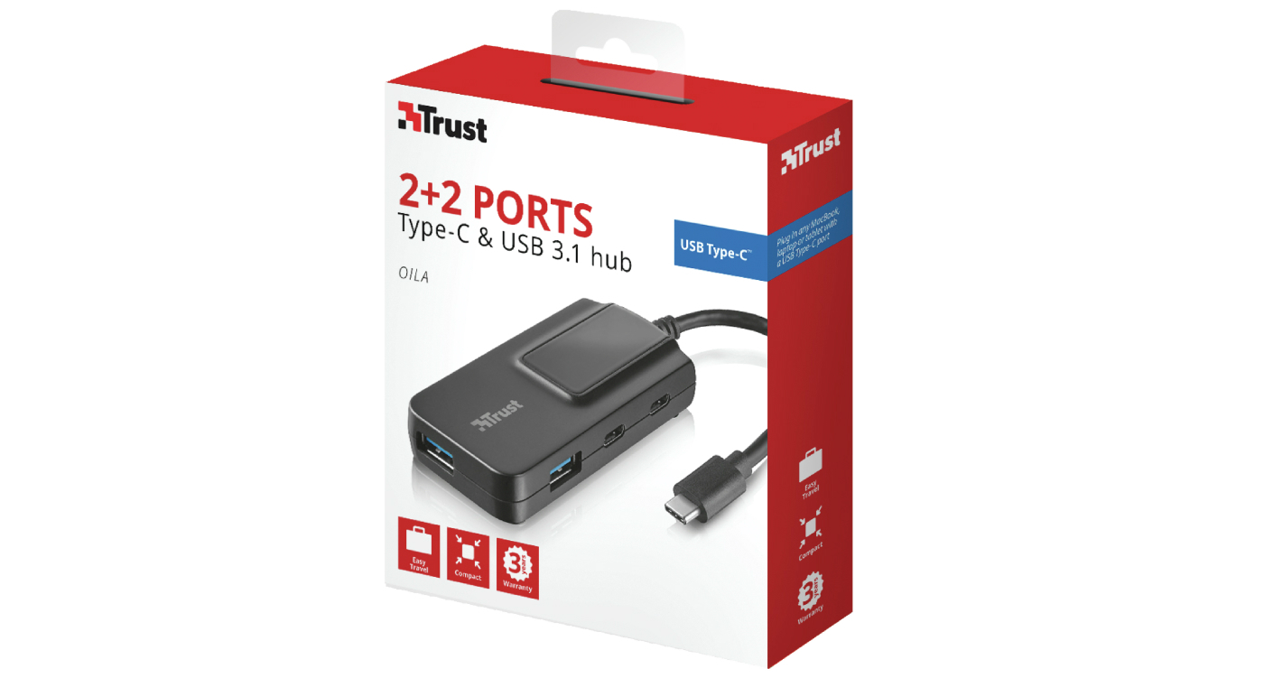 Trust Oila 2+2 Port USB-C & USB 3.1 Hub