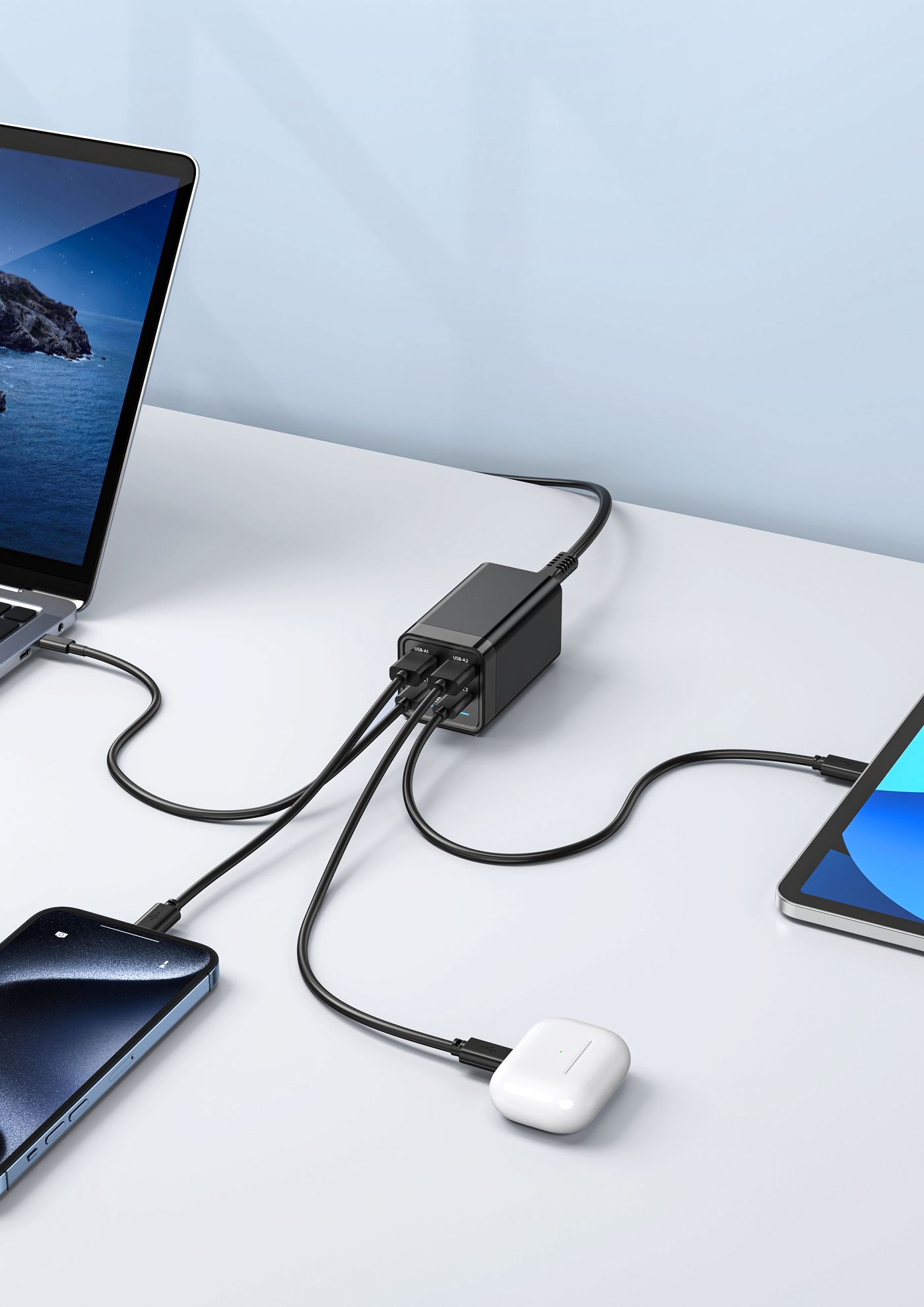 eSTUFF Multi charger PD120W 2C+2A