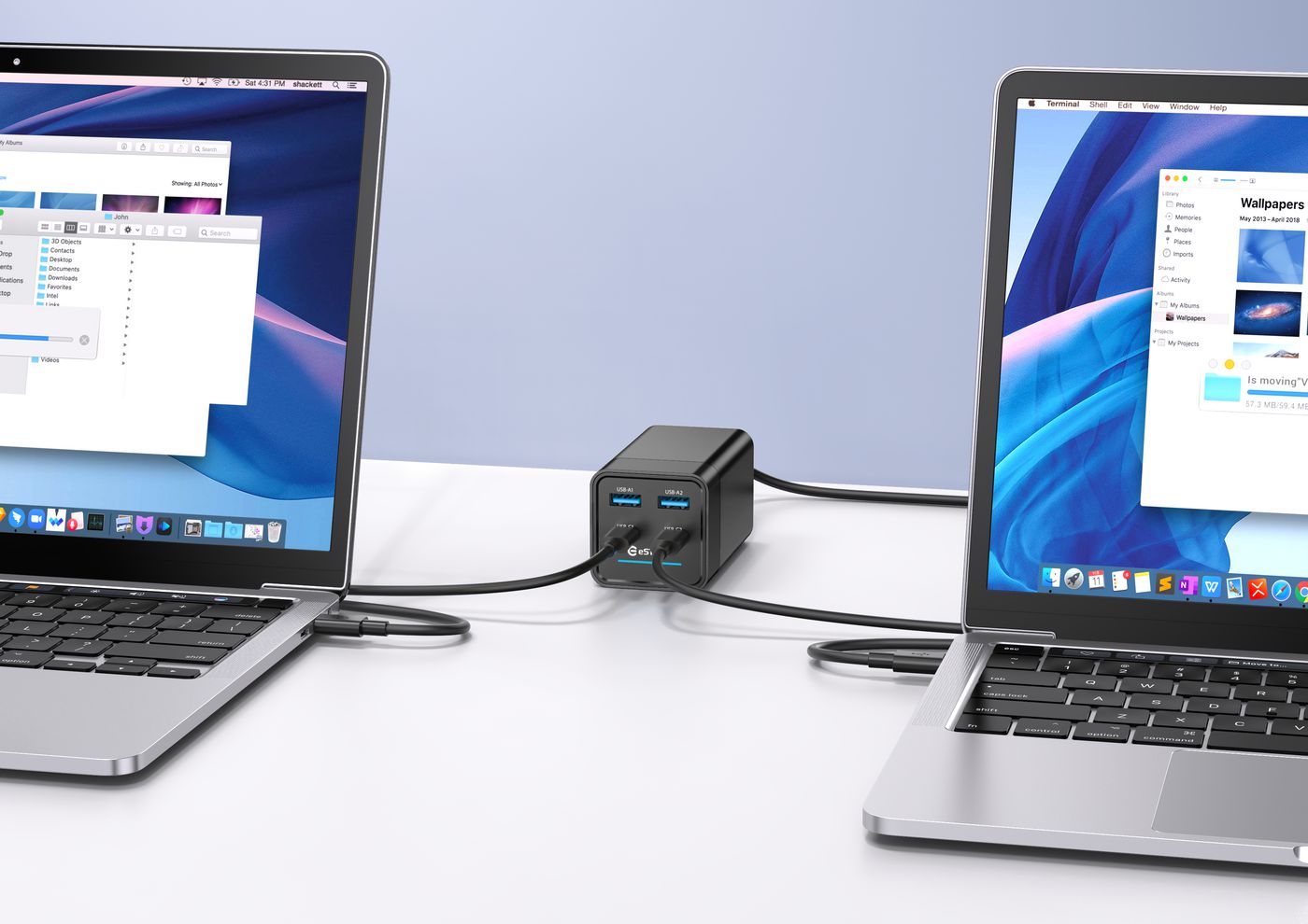 eSTUFF Multi charger PD120W 2C+2A